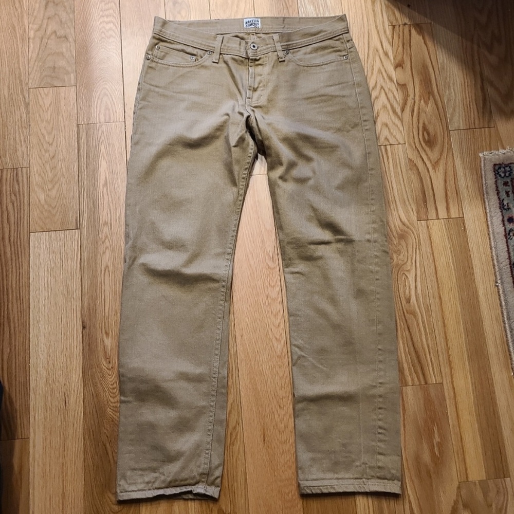 Naked & Famous Weird Guy Beige Selvedge Chino 34